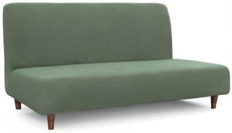Easy-Going 100% Waterproof Futon Cover, Dual Waterproof Couch Cover for Futon, Stretch Jacquard Sofa Cover, Leakproof Furniture Protector for Kids, Pets, Dog and Cat (Medium, Grayish Green)
