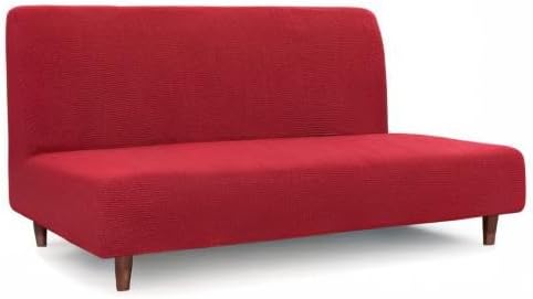 Easy-Going 100% Waterproof Futon Cover, Dual Waterproof Couch Cover for Futon, Stretch Jacquard Sofa Cover, Leakproof Furniture Protector for Kids, Pets, Dog and Cat (Medium, Christmas Red)