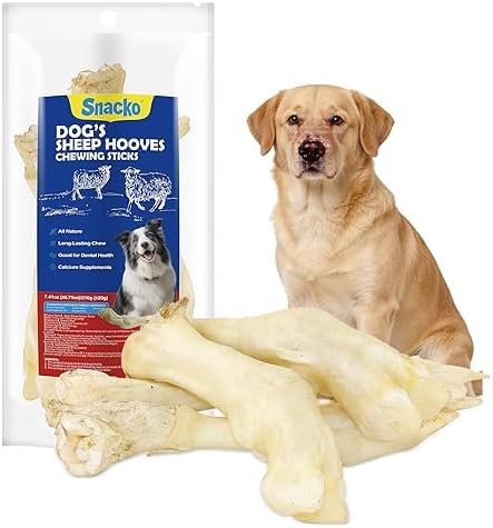 Sheep Hooves Dog Treats Dehydrated Lamb Trotters Single Ingredient Chew Sticks Bone for Puppy Organic Training Low Fat 30g