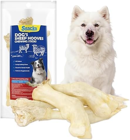 Sheep Hooves Dog Treats Dehydrated Lamb Trotters Single Ingredient Chew Sticks Bone for Puppy Organic Training Low Fat 40g