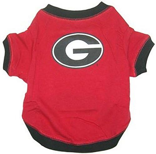 Pets First Collegiate GEORGIA BULLDOGS Dog T-Shirt, Large. - Licensed Shirt for Pets Team Colored with Team Logos.- Premium Stretchable Materials for the Comfrot of your Dog & Cat.