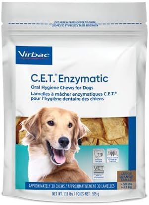 C.E.T. 3 Pack of Extra Large Enzymatic Oral Hygiene Chews for Dogs 51+ Pounds, 30 Chews Per Pack3