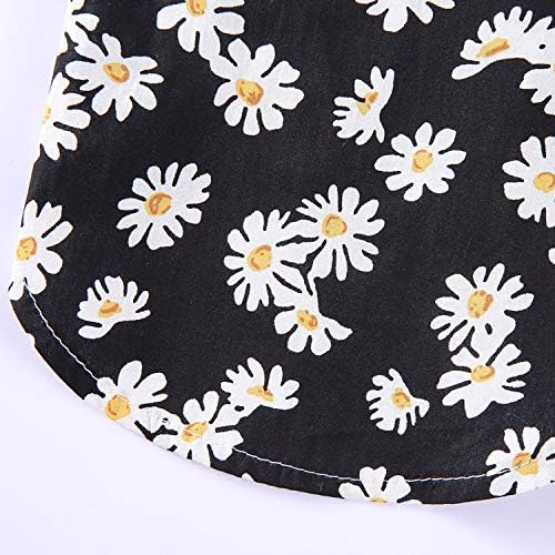Tangpan Summer Pet Daisy Hawaiian Beach Plaid Print Shirts Clothes for Dog Black M