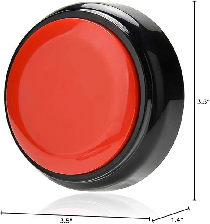 Recordable Easy Button Sound Button Voice Recording Talking Button 30 Second Custom Recordable Talking Button for Dogs to Communicate Answer Buzzer