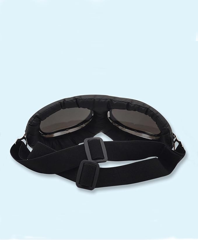 Pet Dog Vintage Sunglasses Include Eyeglass Cleaning Cloth for Medium, Large Dogs UV Goggles Windproof Anti-Dust Snowproof Motorcycle Glasses with Adjustable Straps (Blue)