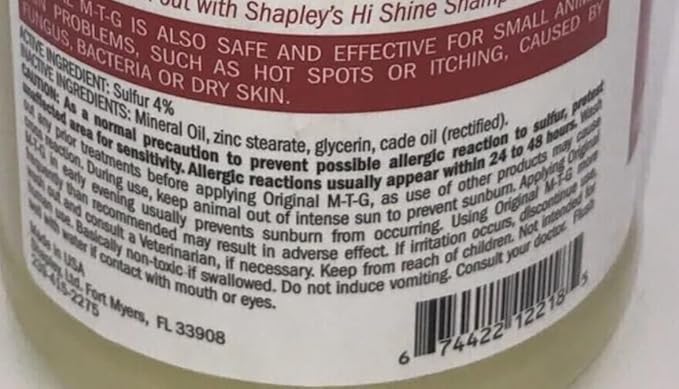 Shapley's 32 Fl Oz Original M-T-G Skin Healing and Hair Growth Skin Treatment Mane and Tail Detangler