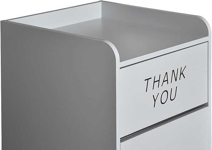 Flash Furniture Sony Laminate Wood Tray-Top Commercial Grade Trash Receptacle in Gray