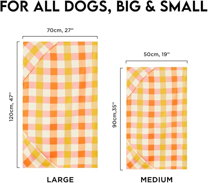 Dock & Bay Pet Towel - Super Absorbent & Quick Drying Dog Towels with Bag - 100% Recycled - Rhubark & Custard, Medium (90x50cm, 35x19)