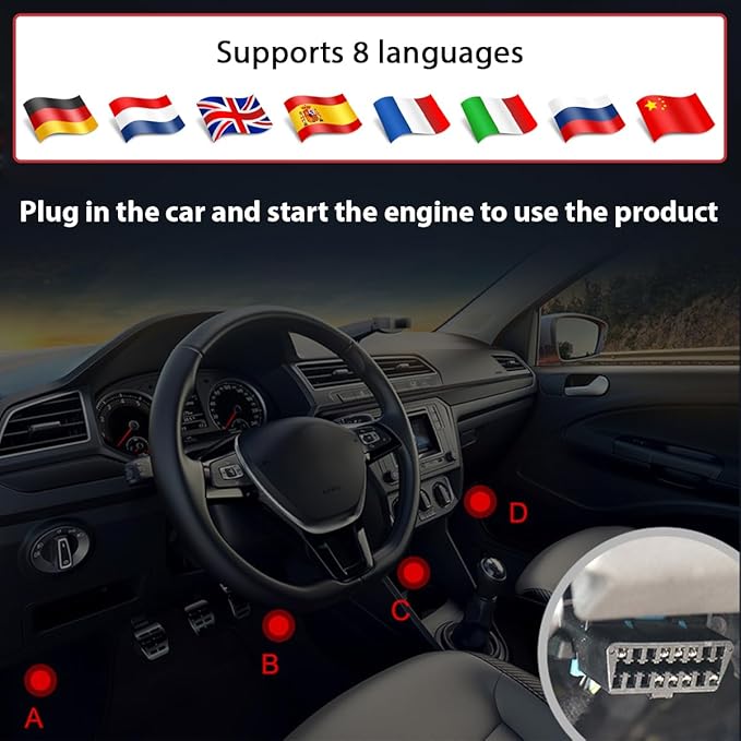 OBD2 Scanner with Battery Tester, Car Diagnostic Tool for Checking Engine Light & Clearing Error Codes, OBDII Code Reader Fault Diagnosis Scan Tool for Vehicles After 1996