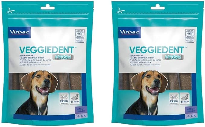 C.E.T. VeggieDent Chews, Regular,30 Chews (Pack of 2, 60 total)