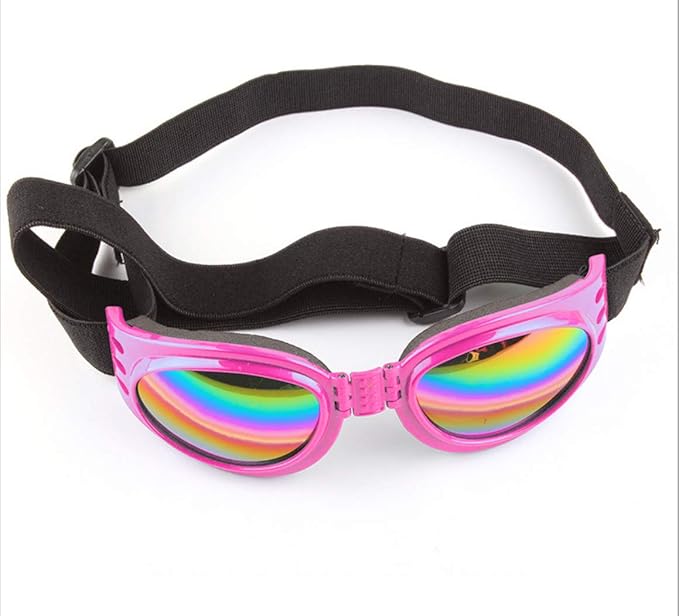 NACOCO Pet Glasses Dog Sunglasses Dog Glasses Golden Retriever Samoyed Sunglasses Goggles Big Dog Sunglasses (Pink)