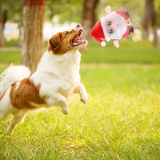Interactive Dog Toys, 2025 New Active Moving Pet Plush Toy, Rechargeable Squeaky Dog Ball Toy with Talking Sound, Washable Cartoon Pig Plush Toy for Dogs Puppies (White)
