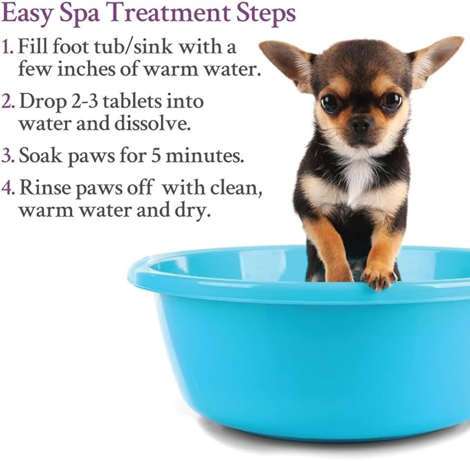 Ginger Lily Farms Dog & Pet Formula Medicated Paw Spa Tablets, 100% Pet Safe & Cruelty-Free, 165-Count