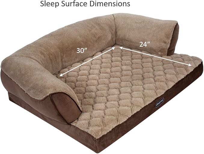 Beautyrest Super Lux Sofa Dog Bed (Large, Brown)
