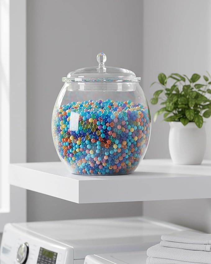 Rocutus Candy & Cookie Jar with Airtight Lid, Plastic Candy Jar Cookie Jar Jar for Pantry Organization, Sugar, Flour, Pasta, Dog Treats, Clear Food Storage Canister & Home Decoration (1.5 Gallon)