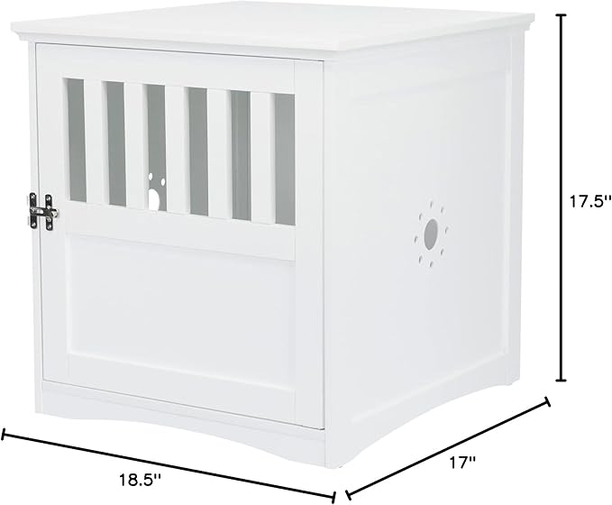 Trixie 19" x 20" Wooden Indoor Dog Crate, Small Side Table Home for Any Room, Ideal for Small Dogs, White