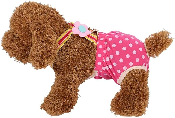 Dog Sanitary Pants, 6 Sizes Female Dog Doggy Puppy Diaper Nappy Physiological Sanitary Briefs Menstrual Suspender Underwear Pants for Small Medium Pet Dogs(XS)