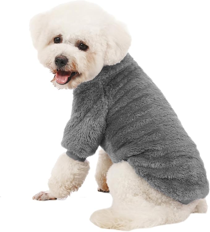 Dog Sweater, 3 Pack Dog Sweaters for Small Dogs, Dog Clothes for Small Dogs Girl Boy, Ultra Soft and Warm Puppy Sweater Dog Coat for Winter Christmas (XS, Blue+Lt Coffee+Dark Grey)