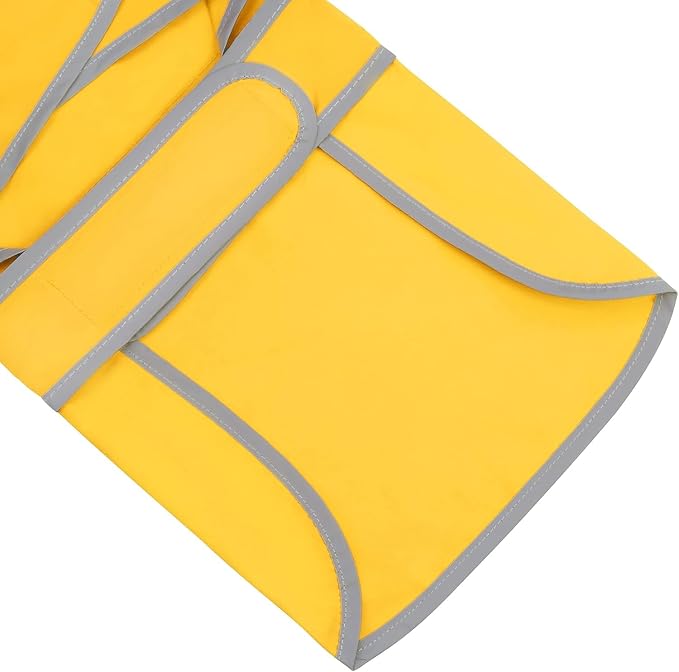 Dog Raincoat for Small Dogs Puppies Waterproof Jacket Hooded Rain Coats with Reflective Strips Leash Hole & Poncho Adjustable Fit (Yellow,XS)