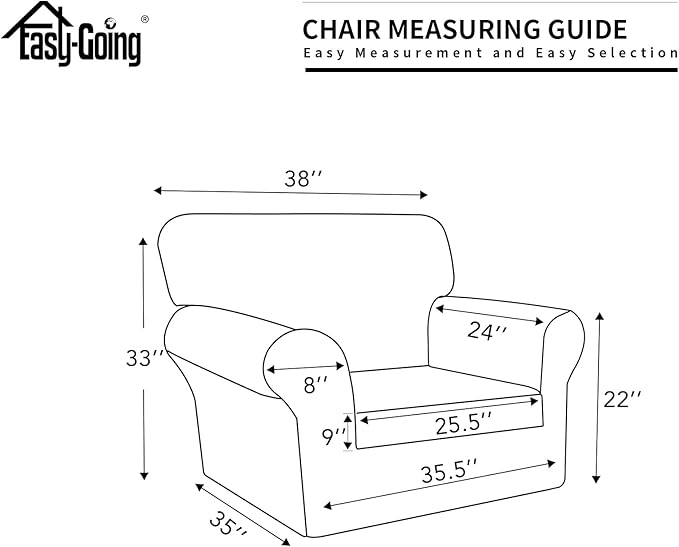 Easy-Going 100% Dual Waterproof 2 Pieces Chair Cover Stretch Soft Couch Cover for Dogs, Sofa Slipcover for 1 Separate Cushion Couch Leakproof Furniture Protector for Kids, Pets Ivory