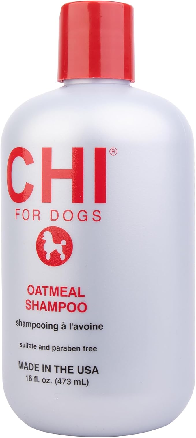 CHI for Dogs Oatmeal Shampoo, Gentle Dog Wash for Dry, Itchy Skin and Dander, Soothing Oatmeal Formula for Puppies 8 Weeks+ and Adult Dogs, All Coat Types, Made in the USA, 16 Fl Oz