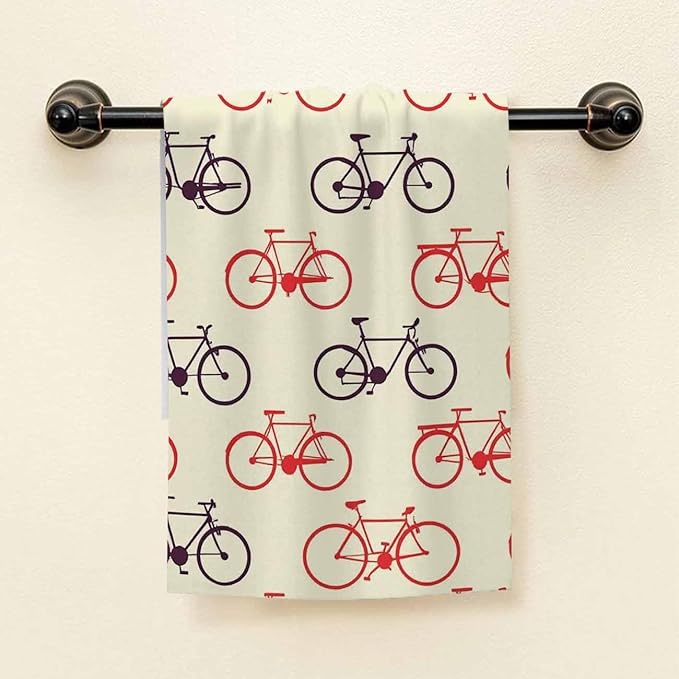 HGOD DESIGNS Bicycle Vintage Gear Cotton Bath Towels for Kitchen & Spa 15"X30"