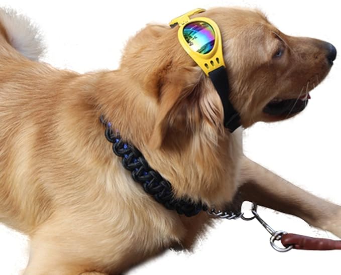 NACOCO Pet Glasses Dog Sunglasses Dog Glasses Golden Retriever Samoyed Sunglasses Goggles Big Dog Sunglasses (Yellow)