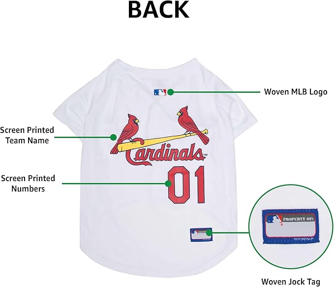 Official MLB St. Louis Cardinals Pet Jersey for Dogs & Cats, Size XX-Large - Stylish Baseball Jersey for Your Furry Fan- Show Off Team Spirit with The Perfect Fan Apparel Gear for Pet, Dog & Cat