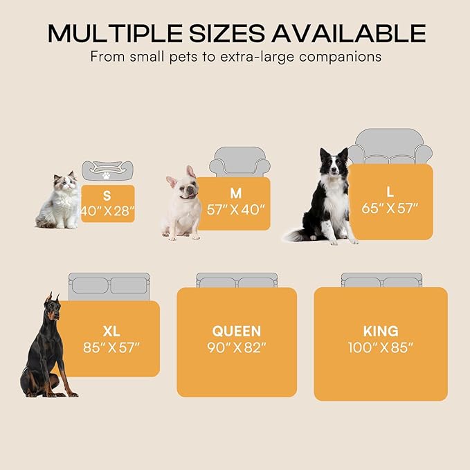 Luciphia Waterproof Pet Blankets for Couch Sofa Bed Cover Liquid Pee Proof Washable Soft Fluffy Large Dog Blanket Reversible Furniture Protection Paw Grey Small(40" x 28")