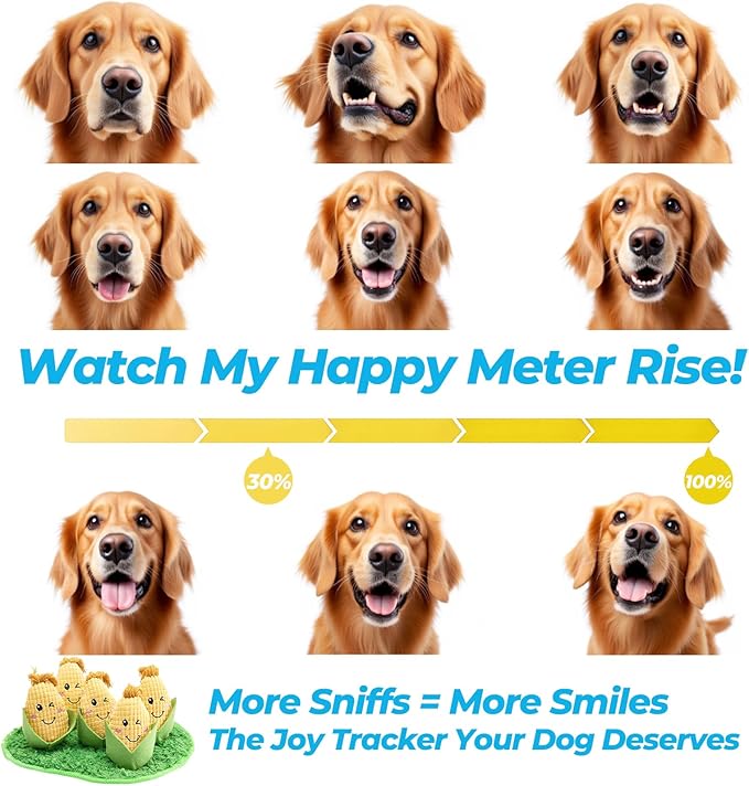 Dog Toys Plush with Squeaky & Treat Hiding Features - Mental Stimulation Enrichment Toy for Large Breed Dogs - Machine Washable Slow Feeder to Keep Dogs Busy,Corn Maze