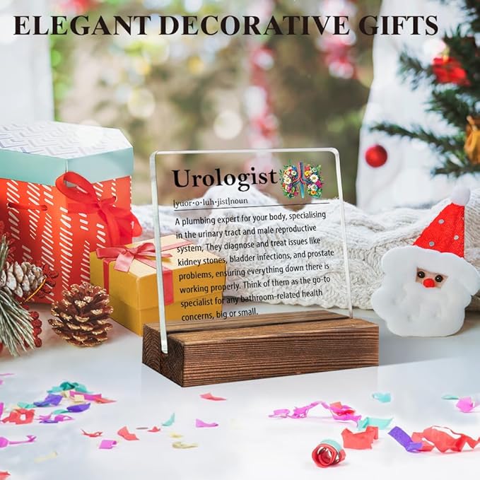 Urologist Definition Acrylic Sign with Wood Stand, Cheeky Gifts for Urologist, Office Gifts for New Urologists, Funny Hospital Urologists' Present, Urologists Retirement Appreciation Present