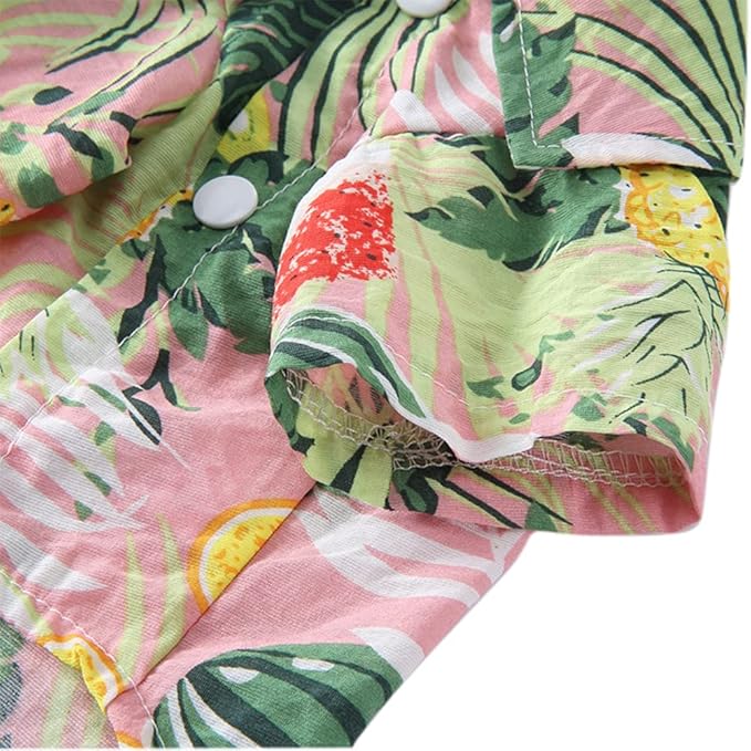 Tangpan Summer Pet Daisy Hawaiian Beach Plaid Print Shirts Clothes for Dog S07 Pink L