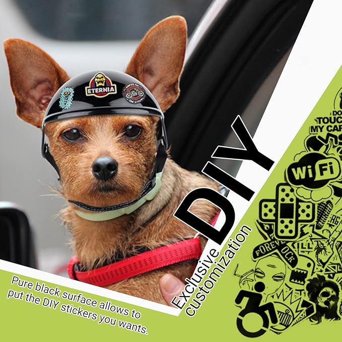 PETLESO Dog Goggles for Small Dogs with Helmet, 2PCS Doggy Sunglasses and Pet Motorcycle Helmet Set for Small Medium Breed Outdoor Driving Walking, Orange