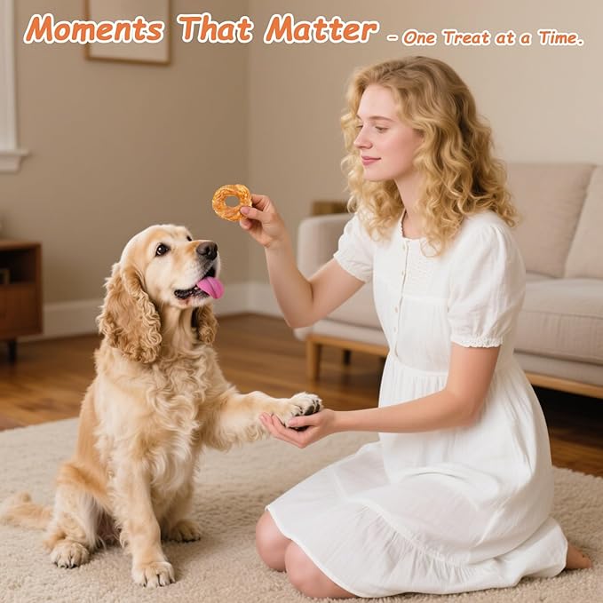 Chicken Rings Dog Treats 2 Pound, Real Chicken Jerky Rawhide-Free Soft Chews, Natural High Protein Limited Ingredient Training Snacks for Small Medium Large Dogs