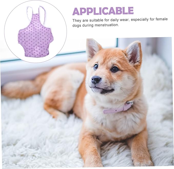 1pc Pet Diaper for Female Dogs Comfortable Underpant for Menstruation Cute Dot Skirt Carpets and Furniture from Stains for Estrus and