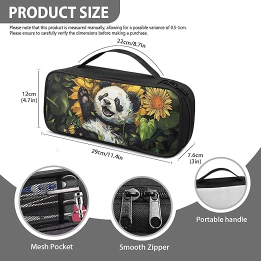 Gomyblomy Panda Sunflower Stethoscope Case Compatible with Classic III, Lightweight II S.E, Cardiology IV Diagnostic, Acoustica Deluxe Stethoscopes, Personalized Storage Bag