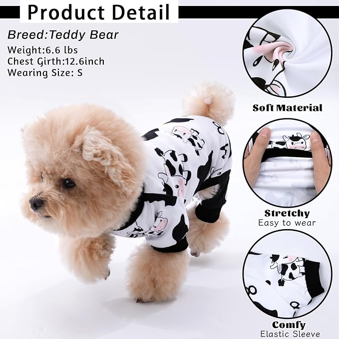 XPUDAC Matching Dog and Owner Clothes Dog Pajamas for Small Medium Dogs Stretchable Pet Onesies, Owner and Doggie Pjs are Sold Separately, L