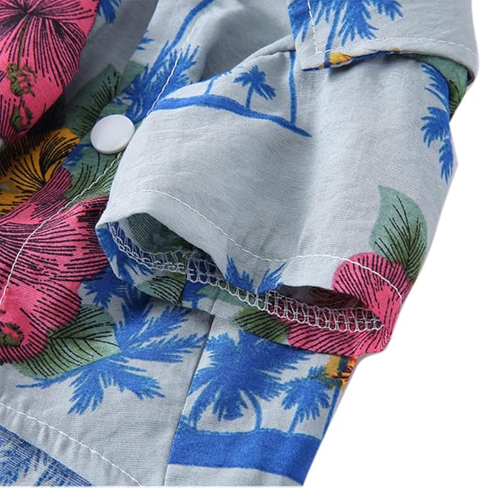 Tangpan Summer Pet Daisy Hawaiian Beach Plaid Print Shirts Clothes for Dog S11 Blue M