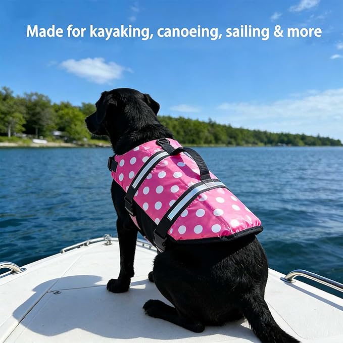 Doglay Dog Life Jacket, Adjustable with Reflective Stripes, Superior Buoyancy, Breathable Mesh, for Small Medium and Large Dogs