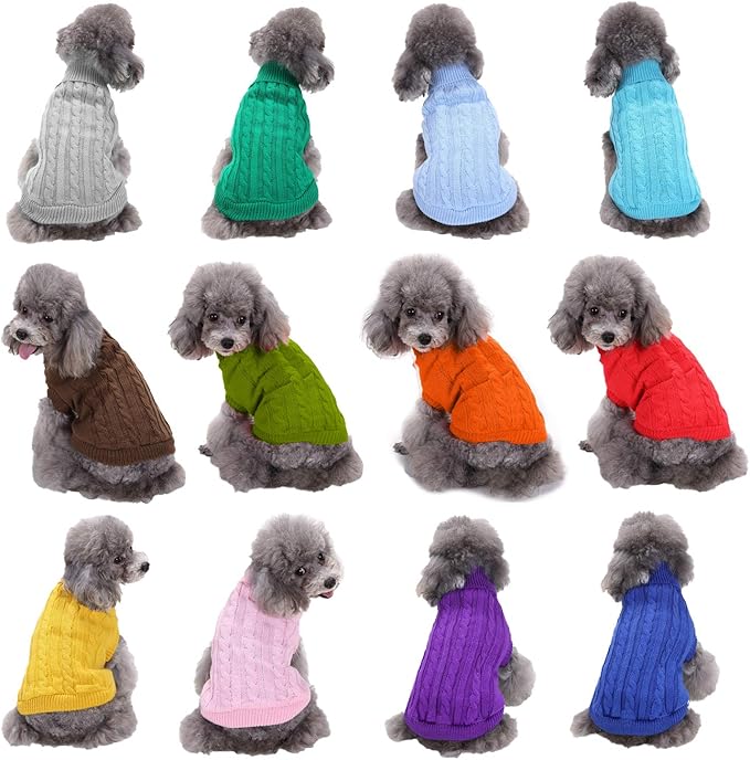 Warm Classic Turtleneck Winter Dog & Cat Sweater - Small, Medium, Large - Cute Christmas Sweater for Girls & Boys