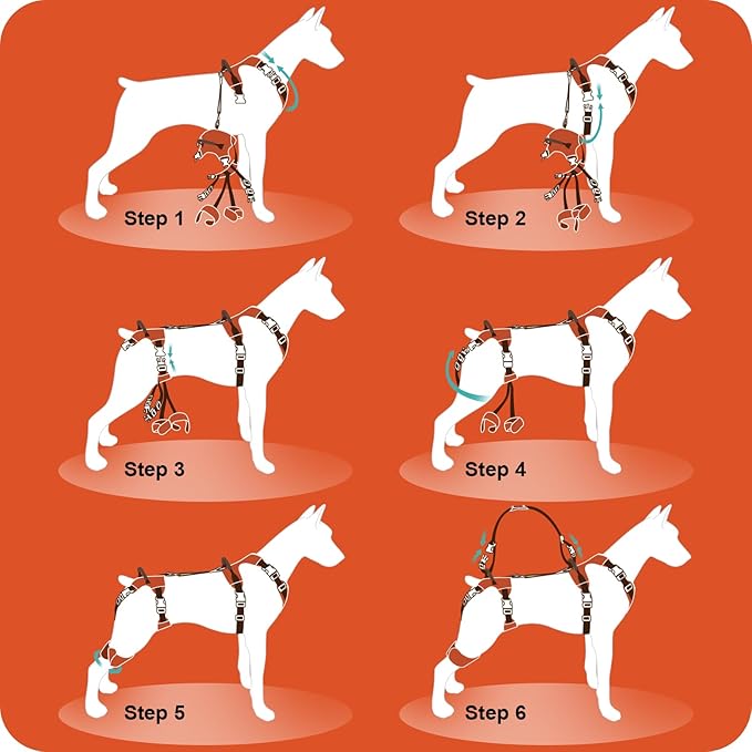 Dog Lift Harness, Dog Lift Sling Carrier with Handle & Shoulder Sling, Support Harness for Rear Back Legs Helps,Disabled,Arthritis,Joint Injuries,Paralysis Up Stairs(Orange,Large)