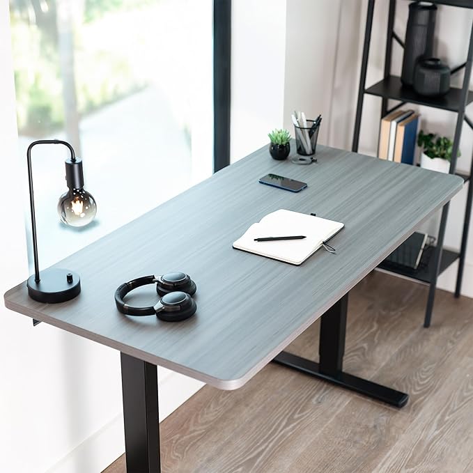 VIVO Universal 55 x 28 inch Solid One-Piece Table Top for Standard and Sit to Stand Height Adjustable Home and Office Desk Frames, Dark Gray, DESK-TOP55-28G