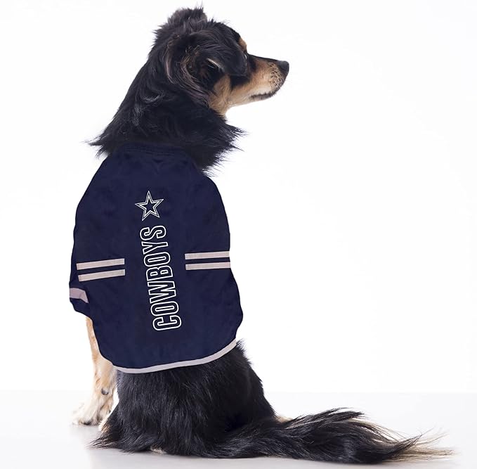 Pets First NFL Dallas Cowboys Dog T-Shirt, Football Dogs & Cats Shirt - Durable Sports PET TEE - 3 Sizes, NFL PET Outfit, Reflective TEE Shirt in Team Color, Cool Football Dog Tee