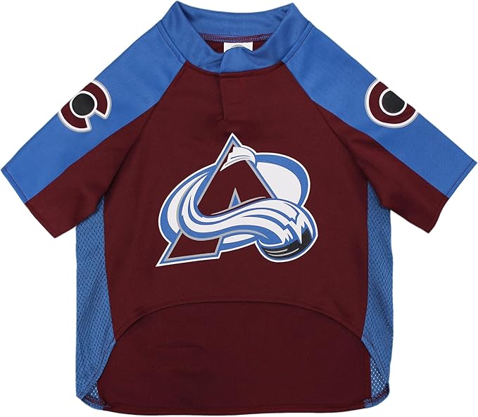 Pets First NHLPA Nathan MacKinnon Mesh Jersey for Dogs & Cats, Colorado Avalanche Nate Dogg-29, Dog Jersey, Size Large, Licensed Dog Jersey with Your Favorite Hockey Team Player
