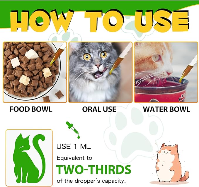 Cat Constipation Relief, Liquid Cat Laxative 60 ml, Stool Softener Pet Herbal Supplements, Promotes Digestive Health, Roast Chicken Flavour, 2 fl oz