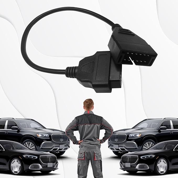 OBD1 Scanner, OBD1 to OBD2 GM Adapter, OBD 1 Scanner Cable Code Reader OBD1 12 Pins to OBD2 OBD II 16 Pins Socket Scan Diagnostic Extension Tool Cable Connector Replacement for GM Popular