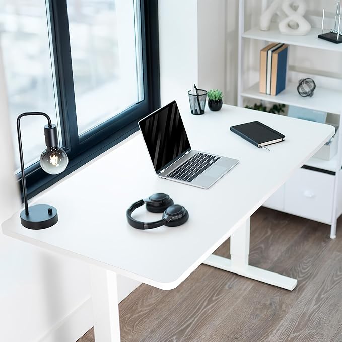 VIVO Universal 55 x 28 inch Solid One-Piece Table Top for Standard and Sit to Stand Height Adjustable Home and Office Desk Frames, White, DESK-TOP55-28W