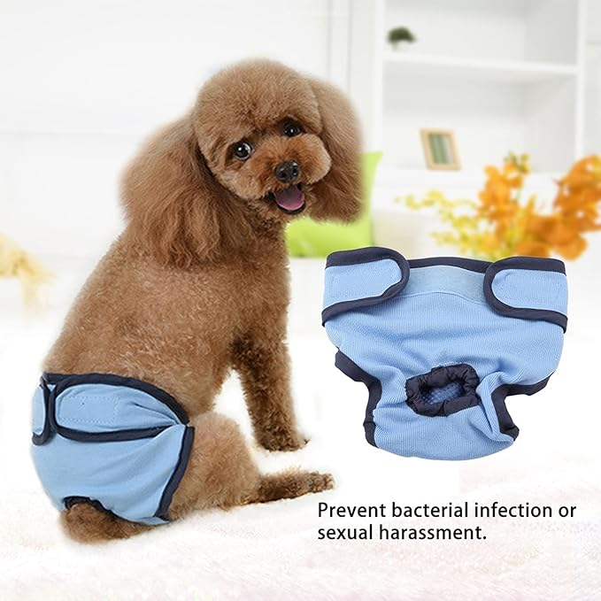 Dog Sanitary Pant,Breathable Cotton Washable Female Dog Diaper Dog Suspender Nappy Menstrual Underwear Pants for Girl Female Dog Menstruation and Avoid Harassment (S)