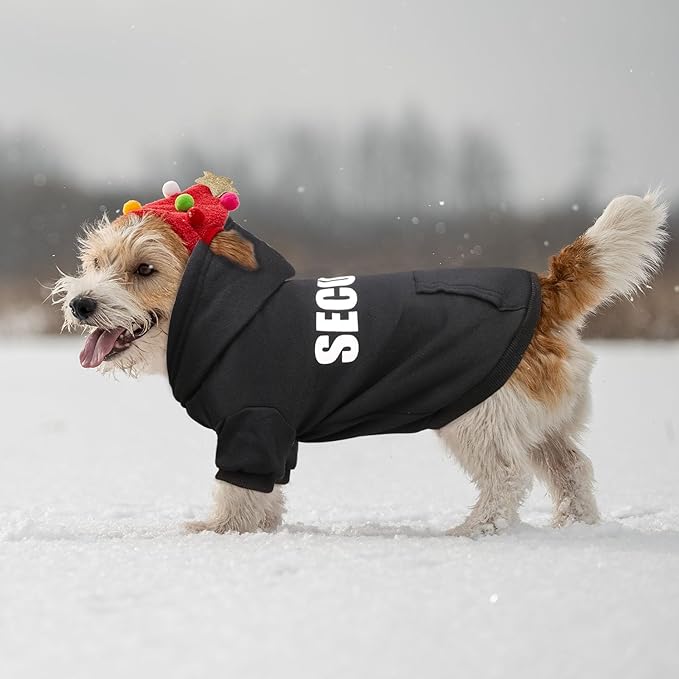 Dog Sweaters for Small Dogs Security Dog Hoodie Sweater Soft Brushed Fleece Pet Clothes Pet Hoodie Sweatshirt with Pocket(S)