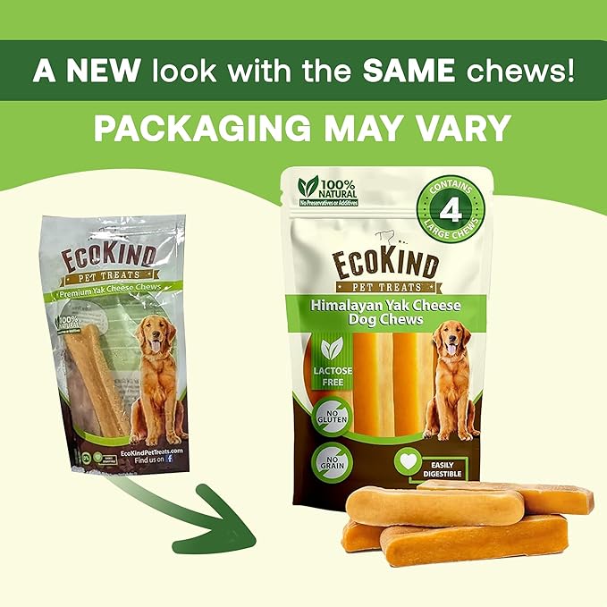 EcoKind Premium Gold Yak Cheese Himalayan Dog Chews, Healthy Dog Treats, Yak Chews for Small Dogs, All Natural, Long Lasting Dog Chew for Aggressive Chewers, High Protein Puppy Treat, Small - 8 Chews